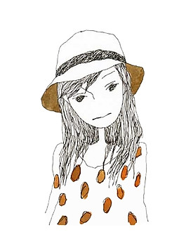 手繪時尚女孩圖案