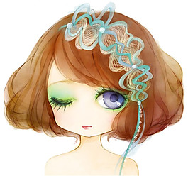 可愛(ài)卡通女孩頭像素材