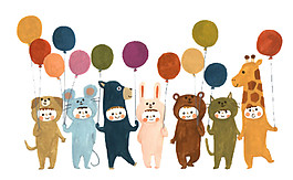 卡通氣球動物形象圖案