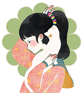 精美卡通女孩圖案