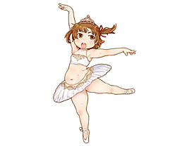 跳芭蕾舞的卡通女孩