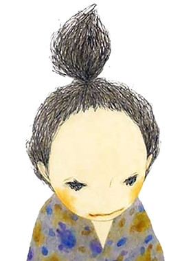 彩绘可爱女孩图案元素