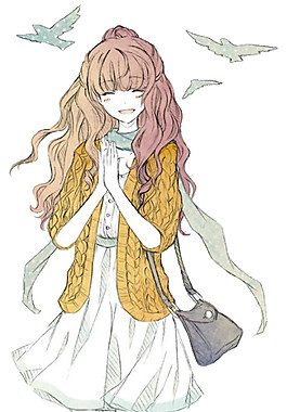 卡通時尚女孩圖案元素