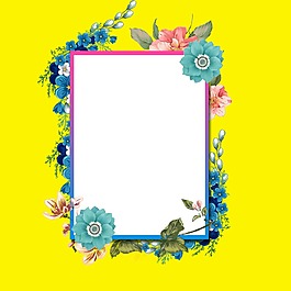 鮮花纏繞小清新邊框