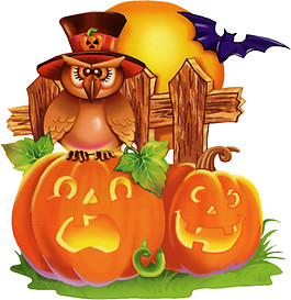 彩色南瓜燈十字架元素