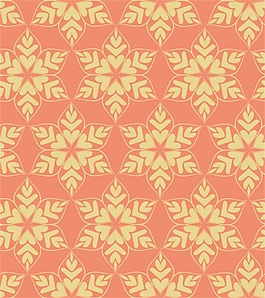 橙色雪花卡通填充背景矢量素材