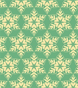 绿色雪花卡通填充背景矢量素材