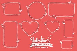 浪漫粉色邊框手寫矢量素材
