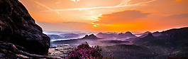 天空晚霞高山云海淘宝banner背景