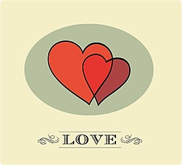 手繪愛心矢量素材