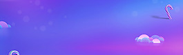 紫色卡通夢幻氣泡物體淘寶banner背景