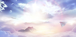 多彩飛云夢(mèng)幻氣泡淘寶banner背景