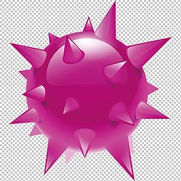紫色尖刺病毒免摳png透明圖層素材
