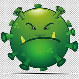 深綠色病毒惡魔圖免摳png透明圖層素材