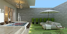 清新簡約室外設(shè)計陽臺效果圖