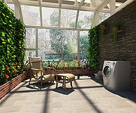 田園室外設(shè)計(jì)陽臺(tái)效果圖