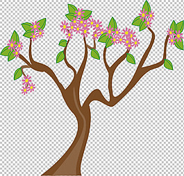 春天開(kāi)花的大樹(shù)免摳png透明圖層素材