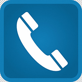 藍色方形電話圖標免摳png透明圖層素材