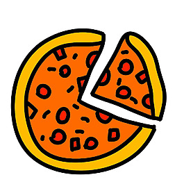 網頁UI美食披薩icon圖標設計