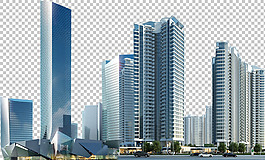 城市高樓大廈免摳png透明圖層素材