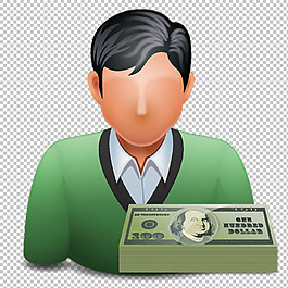 綠色衣服男客服圖標免摳png透明圖層素材