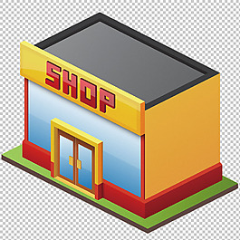 彩色零售購(gòu)物店鋪免摳png透明圖層素材
