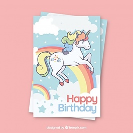 生日模板與獨(dú)角獸