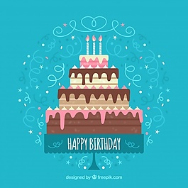 生日背景與大蛋糕