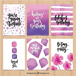 套水彩生日問候在復(fù)古風(fēng)格
