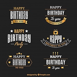 一套金色生日徽章