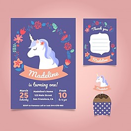 獨(dú)角獸生日派對(duì)請(qǐng)柬
