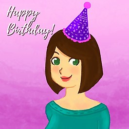 戴著生日帽的女孩