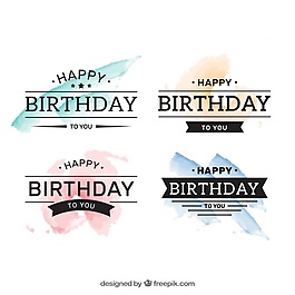 水彩生日徽章包