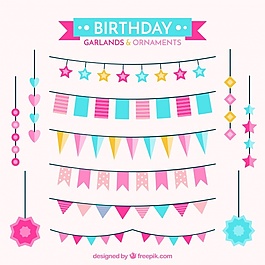 在粉彩裝飾生日花環(huán)