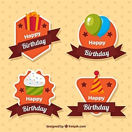 一套四生日貼紙?jiān)谄矫嬖O(shè)計(jì)