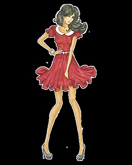 少女卡通透明裝飾
