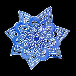 藍(lán)色手繪花朵圣誕節(jié)透明素材