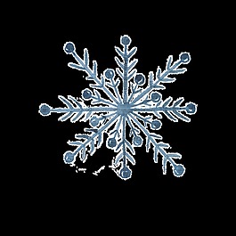 藍(lán)色手繪雪花圣誕節(jié)透明裝飾素材