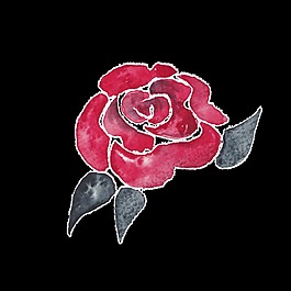 紅色花朵時尚巴黎卡通透明素材