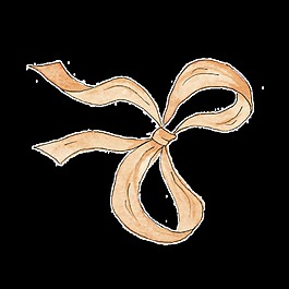 淡黃色手繪蝴蝶結(jié)萬圣節(jié)透明裝飾素材