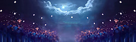 彩色星光點banner背景素材