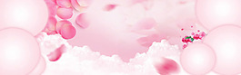 梦幻粉色花朵气泡banner背景素材