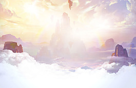 梦幻云端阳光背景