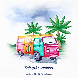 七彩水彩畫背景