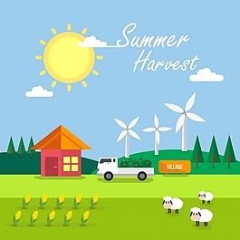 夏季收获背景设计