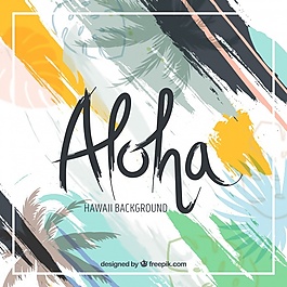 用筆觸ALOHA背景