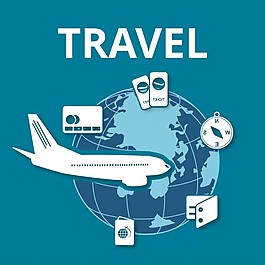 平面與地球旅行概念