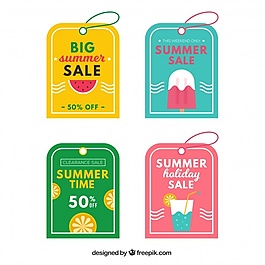 一套漂亮的夏季銷售標(biāo)簽