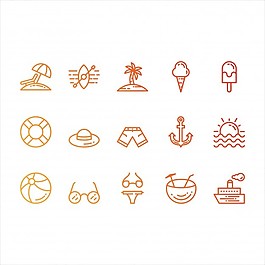 夏季和海灘圖標(biāo)