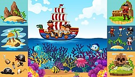 船上海盜的海洋場(chǎng)景